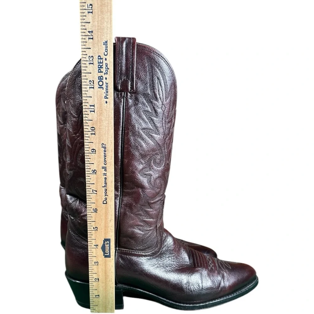 Dan Post Leather Western Cowboy Boots Men’s Size 11.5 Burgundy Brown - Picture 2 of 10